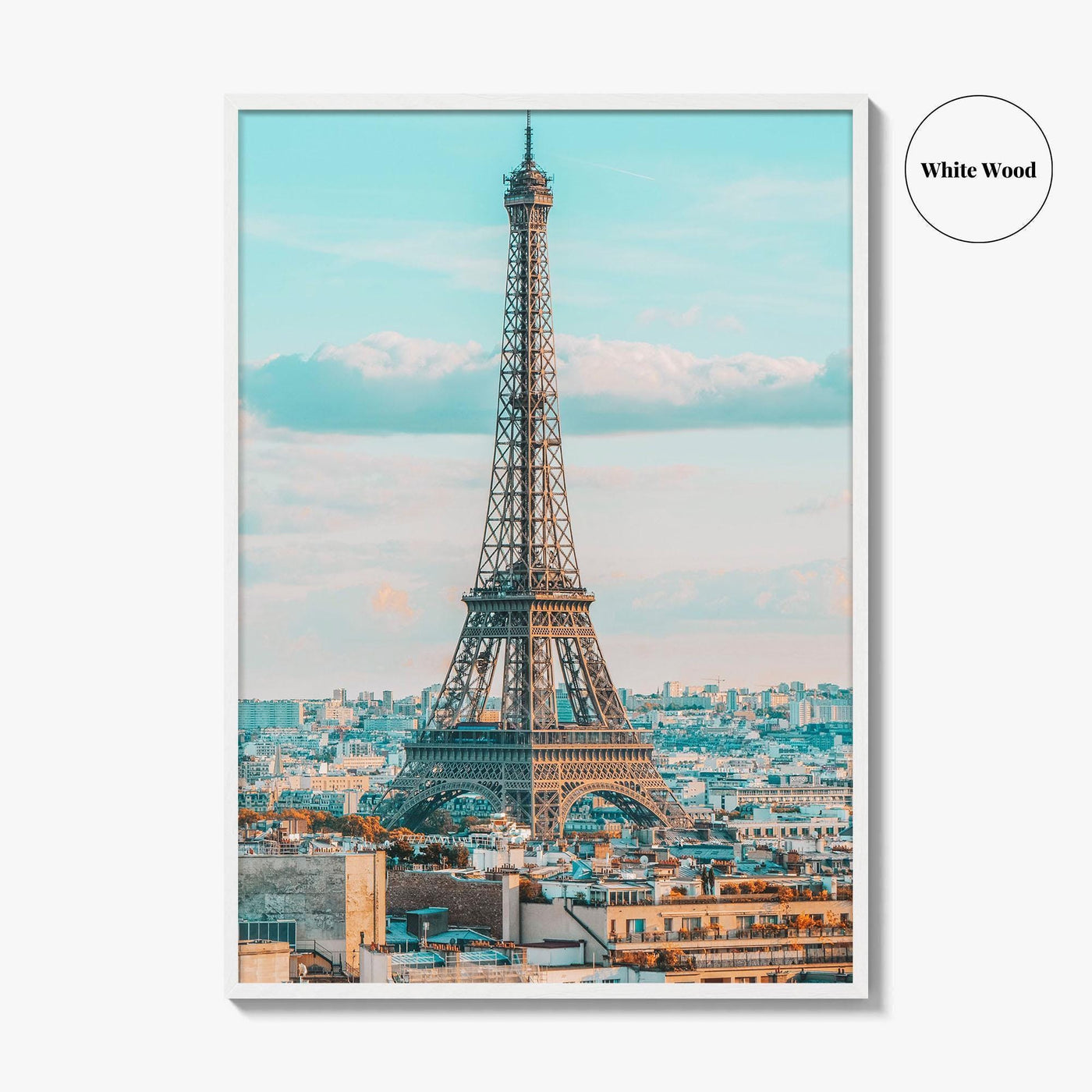 Paris Fine Art Photo Print, Eiffel Tower Rooftops, France, Wall Poster