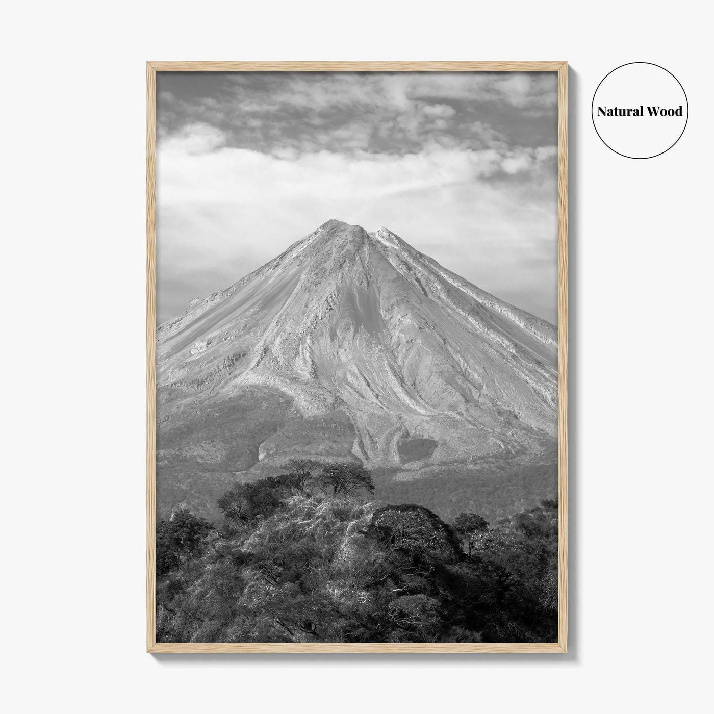Colima Black and White Fine Art Photo Print, Mexico Landscape, Colima Volcano Poster