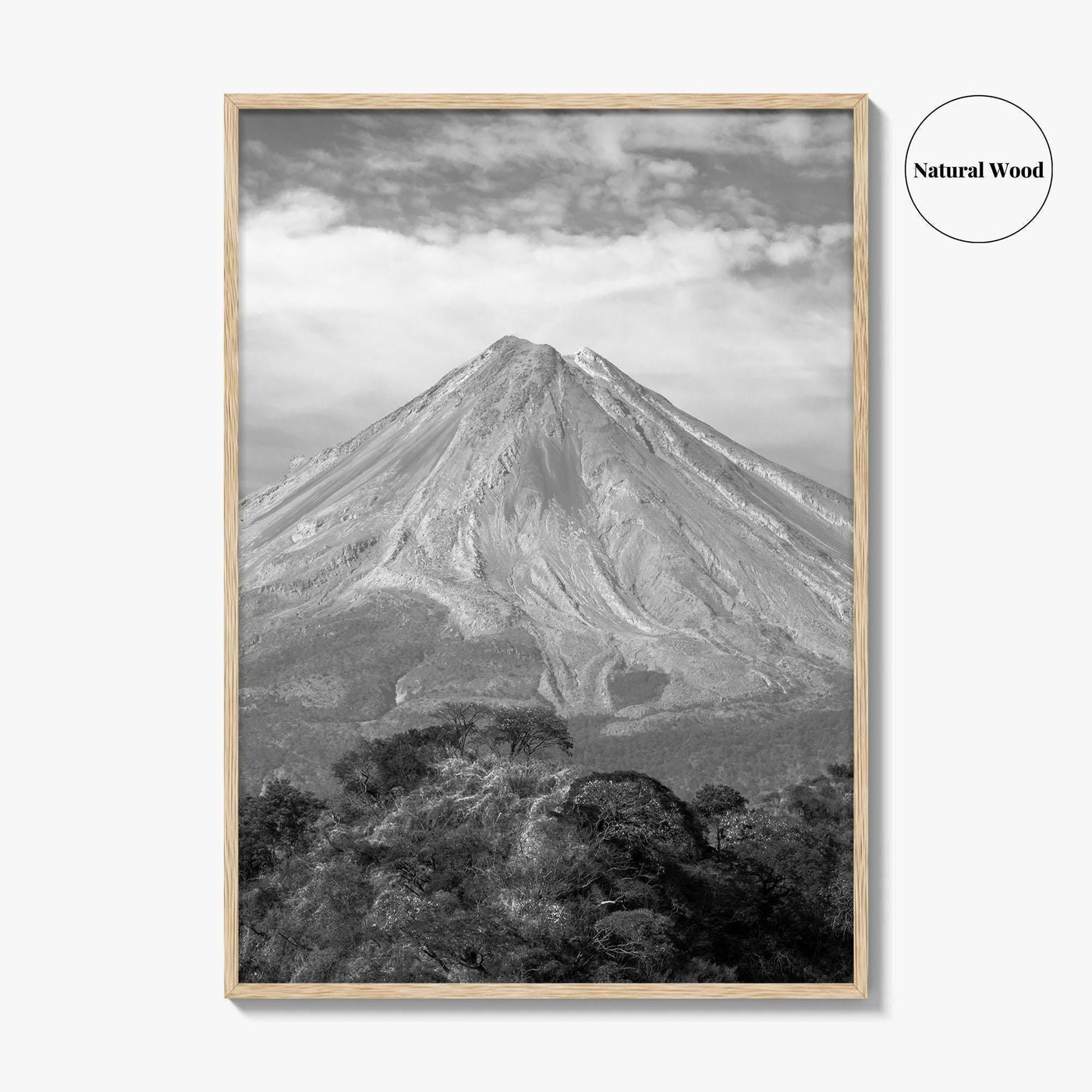 Colima Black and White Fine Art Photo Print, Mexico Landscape, Colima Volcano Poster