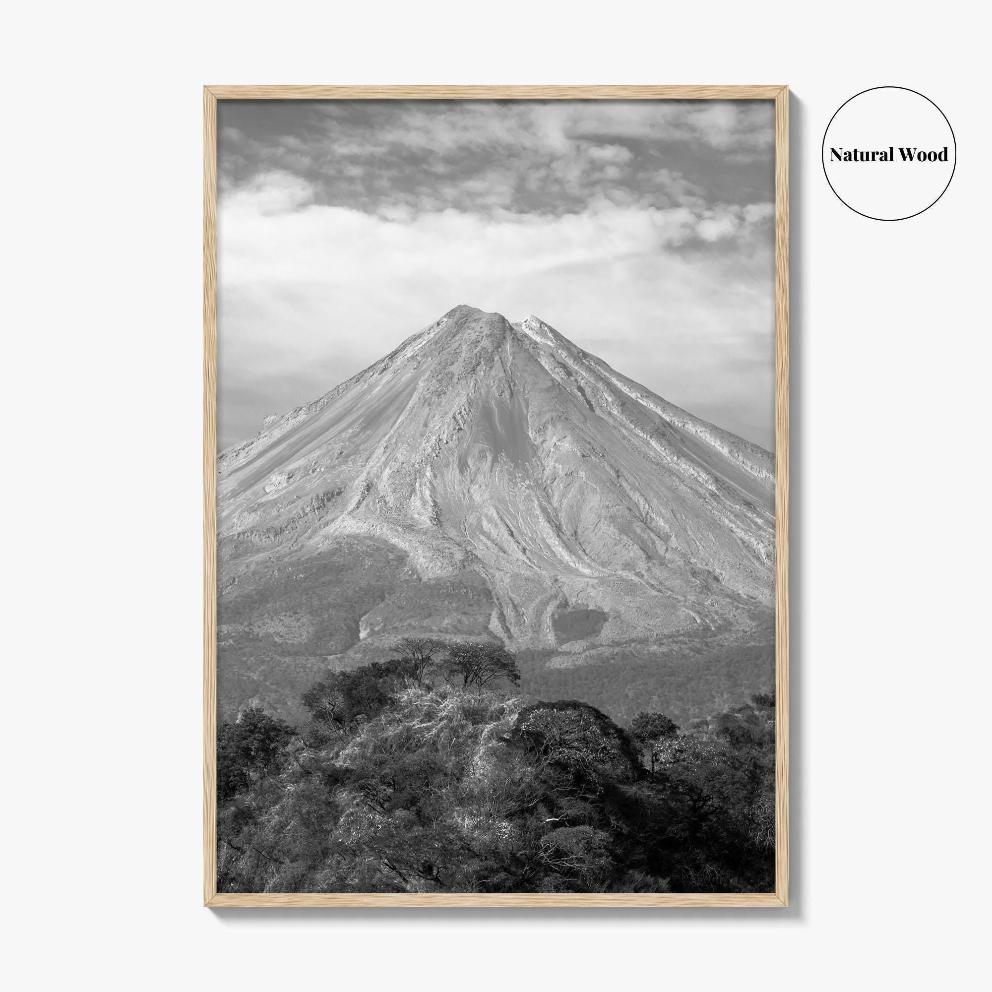 Colima Black and White Fine Art Photo Print, Mexico Landscape, Colima Volcano Poster