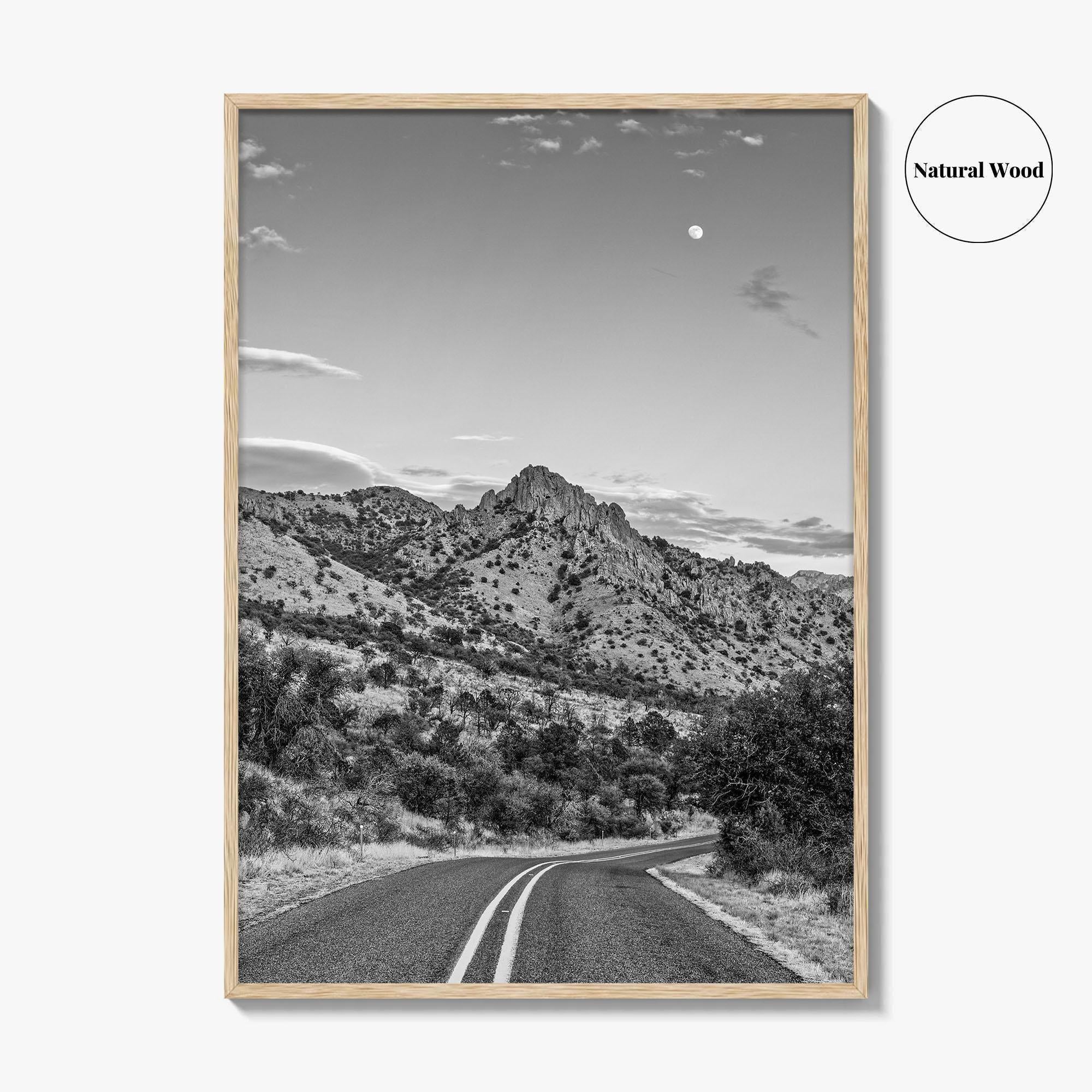 Davis Mountains Black and White Fine Art Photo Print, Fort Davis Texas Panoramic