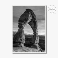 Delicate Arch Black and White Fine Art Photo Print, Arches National Park, Wall Poster