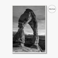 Delicate Arch Black and White Fine Art Photo Print, Arches National Park, Wall Poster