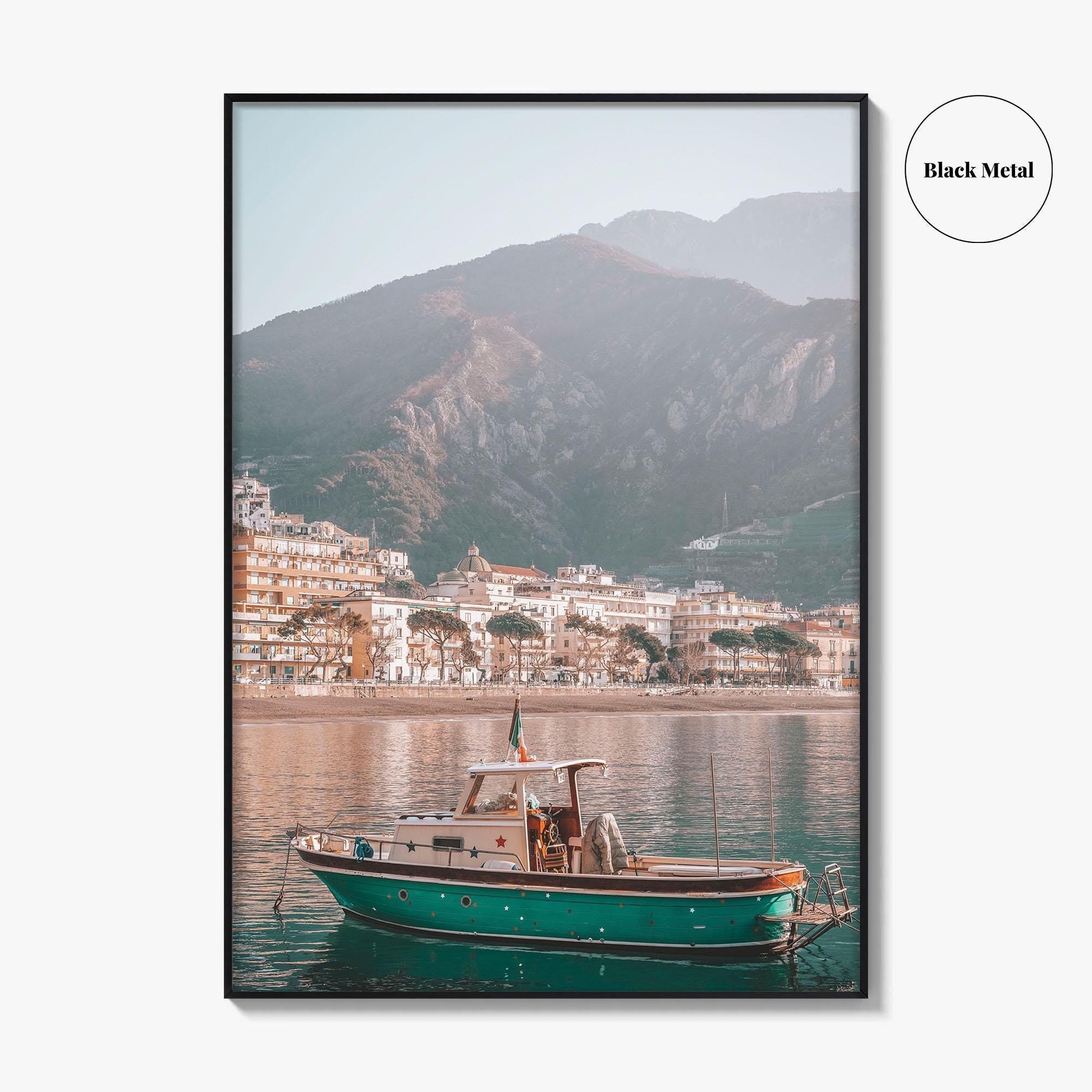 Maiori Fine Art Photo Print, Boat, Amalfi Coast, Campania Italy Wall Poster