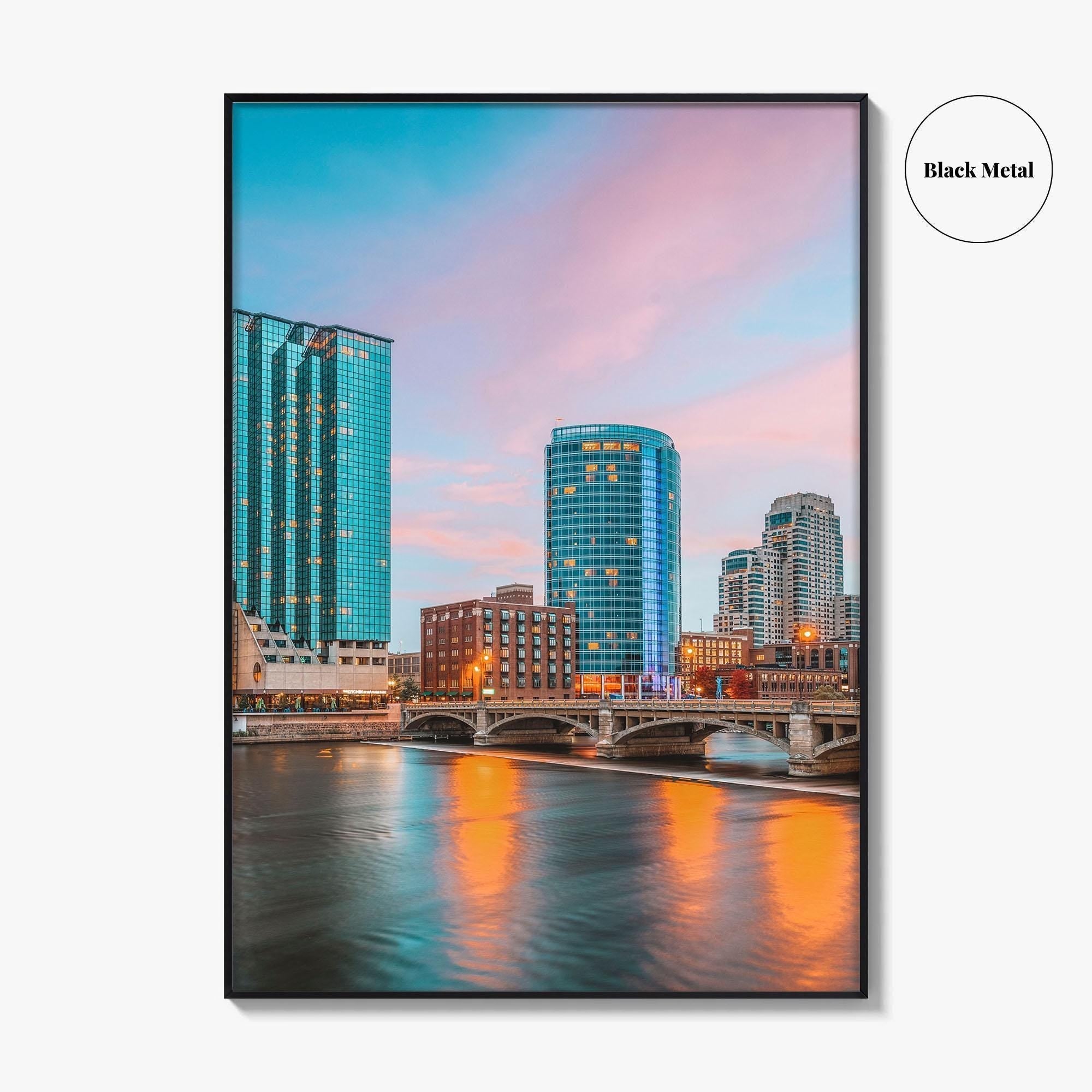 Grand Rapids Skyline Fine Art Photo Print, Michigan USA, Wall Decor Poster