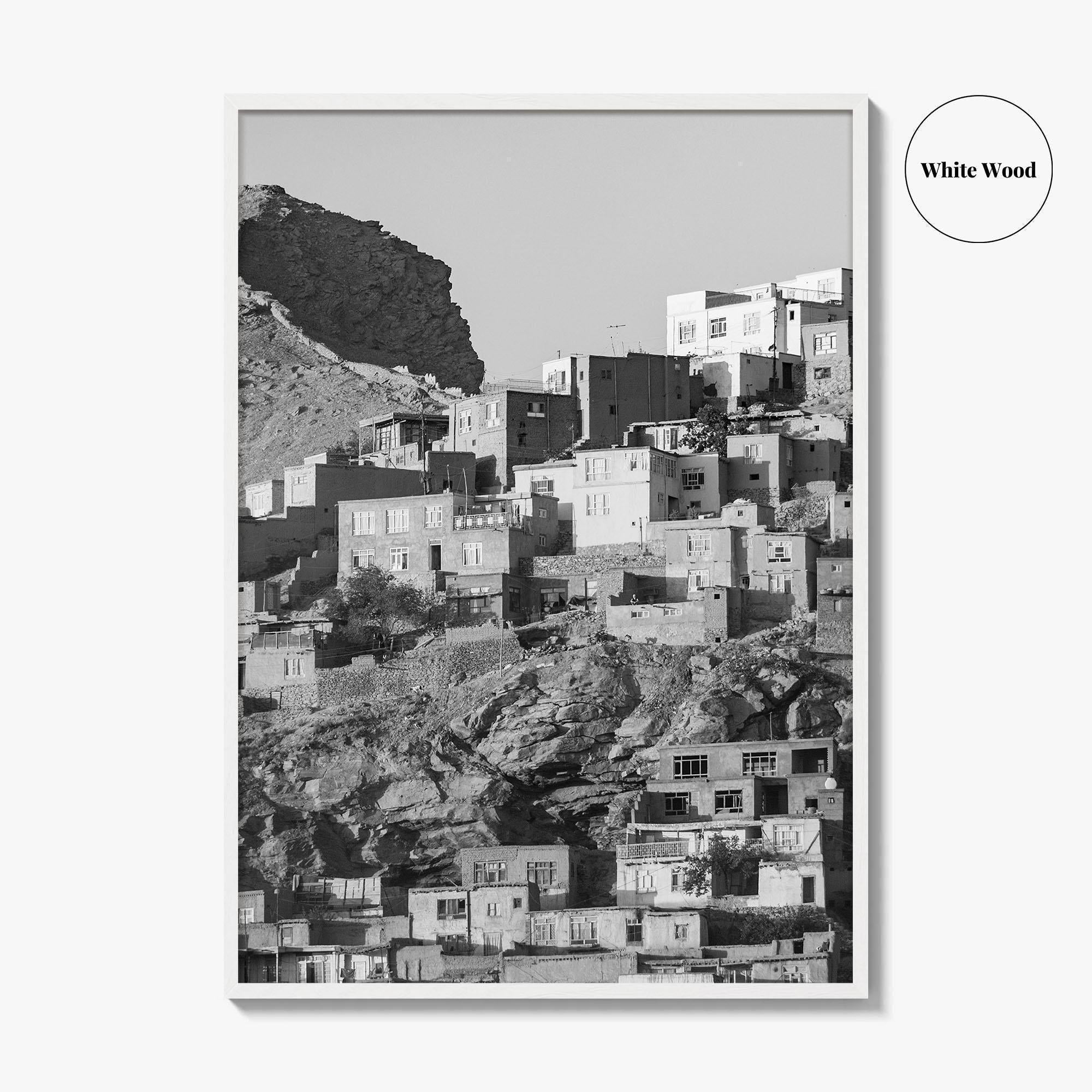 Kabul Black and White Fine Art Photo Print, Afghanistan City Wall Decor Poster