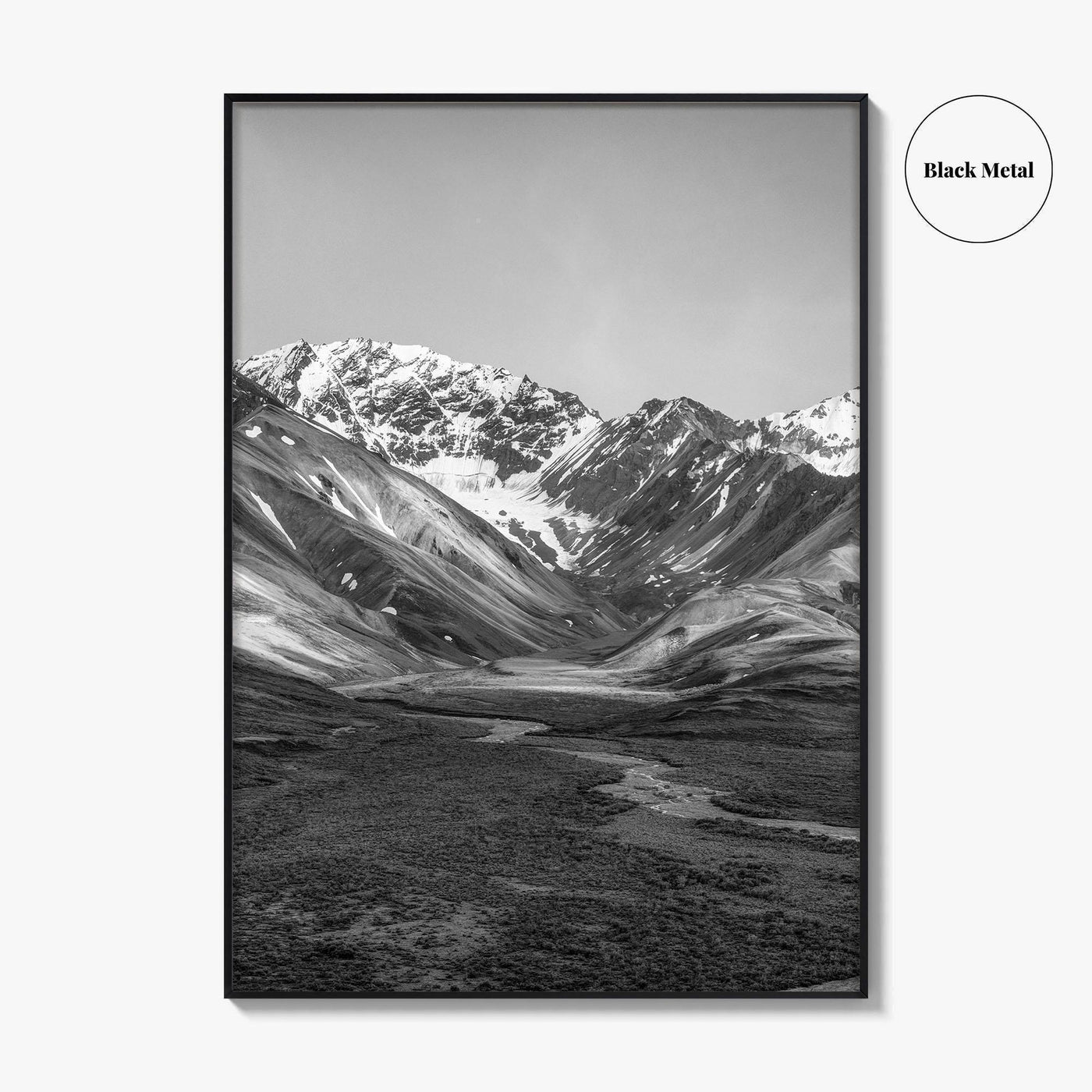 Denali National Park Black and White Fine Art Photo Print, Alaska, USA Poster
