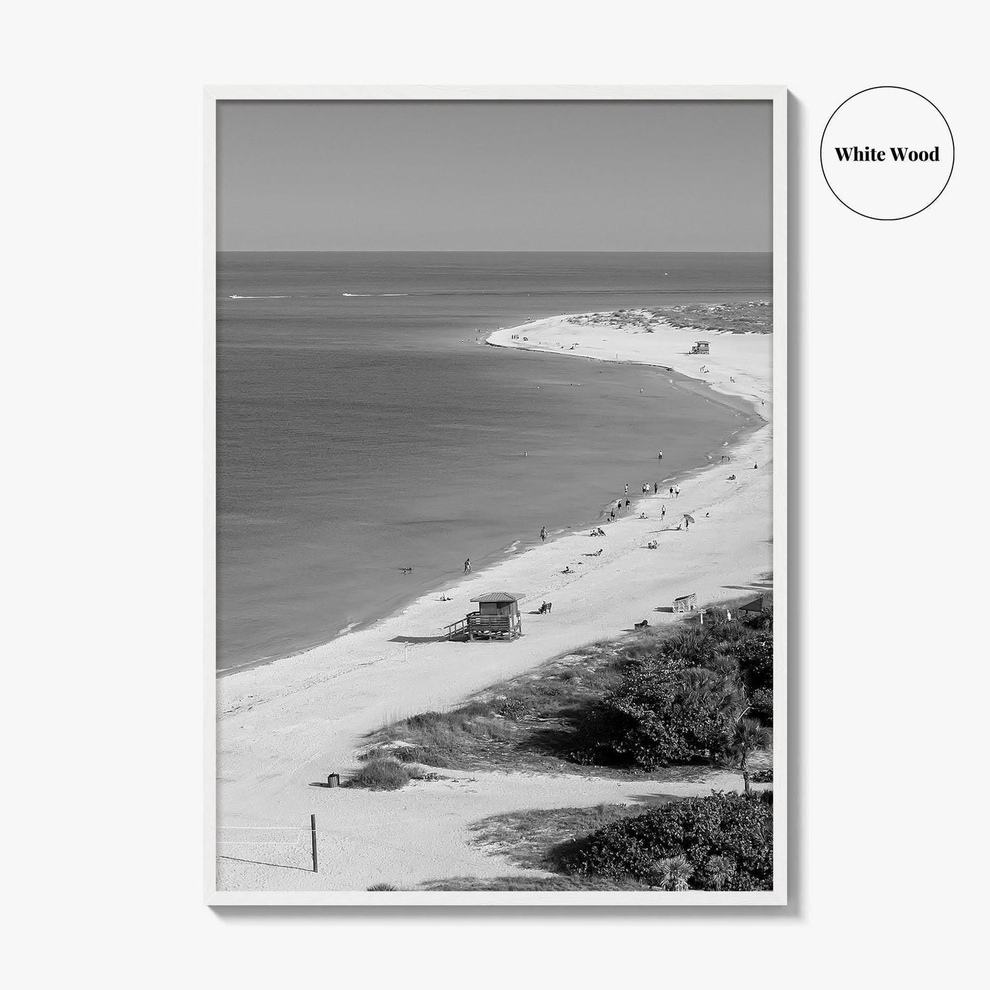 Siesta Key Black and White Fine Art Photo Print, Lido Beach, Sarasota Florida USA