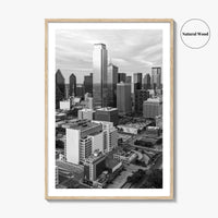 Dallas Skyline Black and White Fine Art Photo Print, Texas Poster, United States Poster