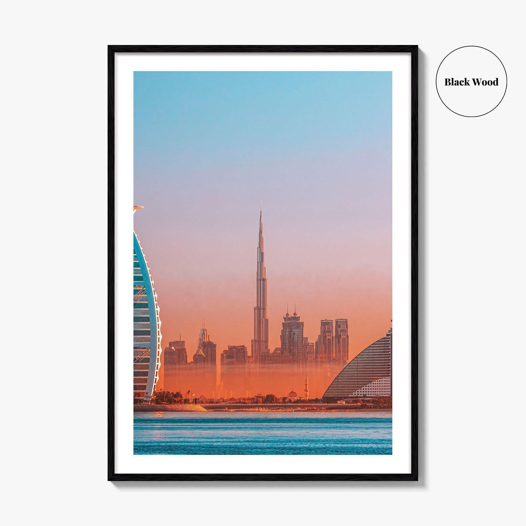 Dubai Skyline Fine Art Photo Print, Jumeirah Beach, United Arab Emirates, UAE, Poster