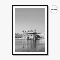 Golden Temple Amritsar Black and White Fine Art Photo Print, Harmandir Sahib India Poster
