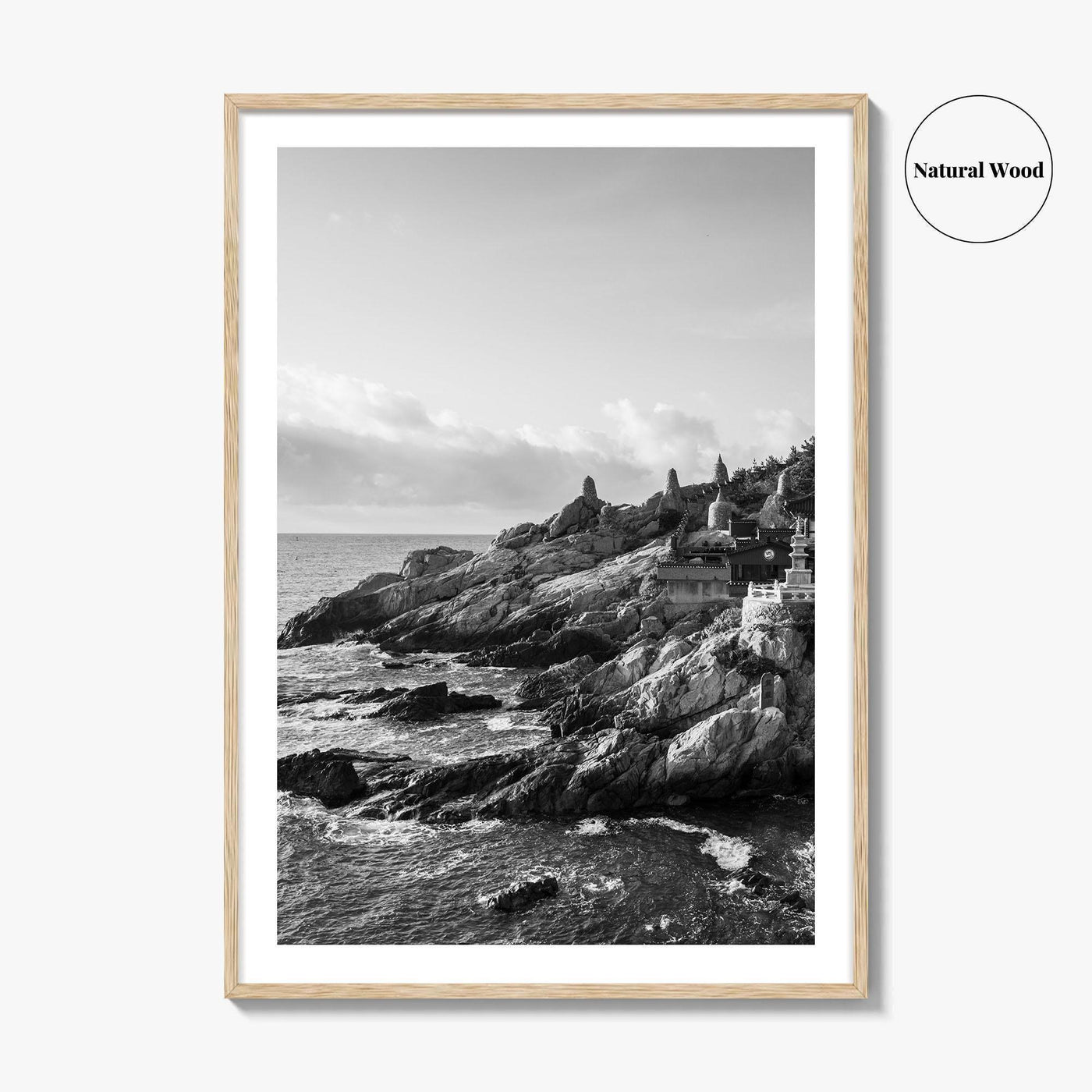 Haedong Yonggungsa Temple Black and White Fine Art Photo Print, Busan South Korea Poster