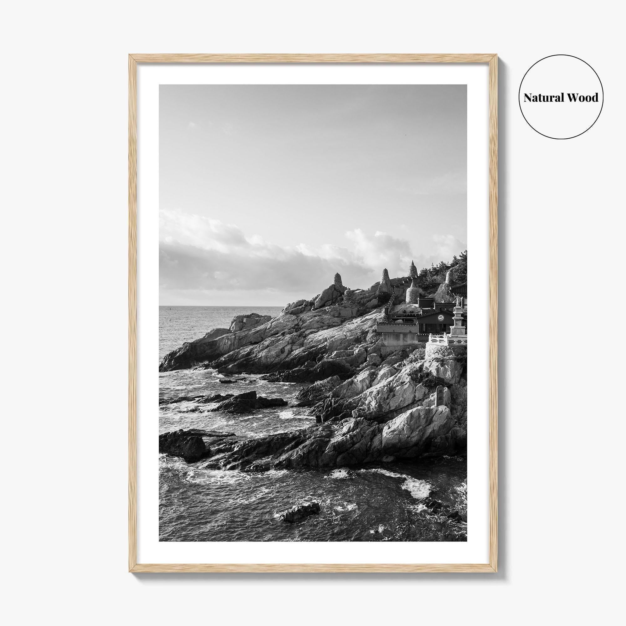Haedong Yonggungsa Temple Black and White Fine Art Photo Print, Busan South Korea Poster