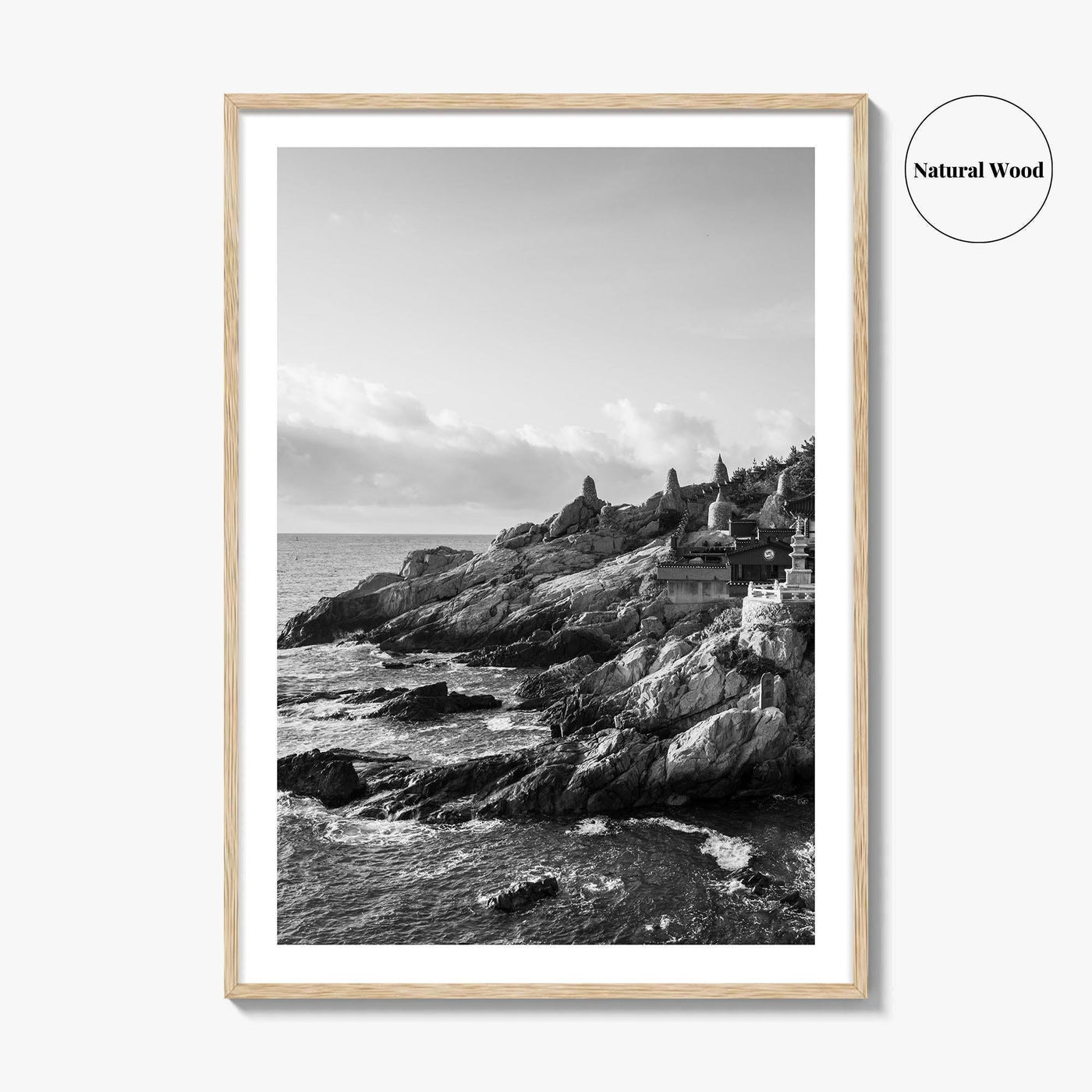 Haedong Yonggungsa Temple Black and White Fine Art Photo Print, Busan South Korea Poster