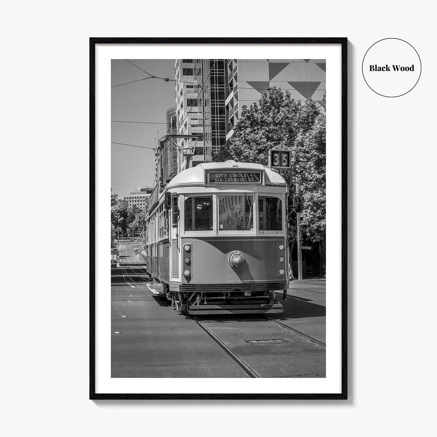 Melbourne Black and White Fine Art Photo Print, Victoria Australia, W Class Tram Poster