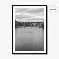 Paris Ontario Black and White Fine Art Photo Print, Grand River Bridge Canada Poster