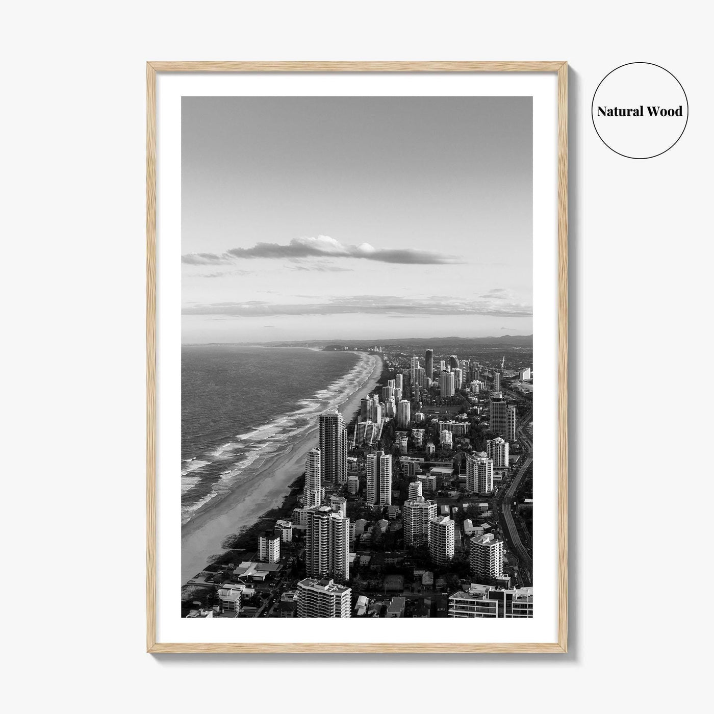 Gold Coast Black and White Fine Art Photo Print, Broadbeach, Queensland Australia Wall Decor