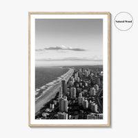 Gold Coast Black and White Fine Art Photo Print, Broadbeach, Queensland Australia Wall Decor