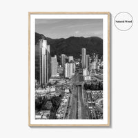 Bogota Skyline Black and White Fine Art Photo Print, Colombia Poster, International Center Downtown