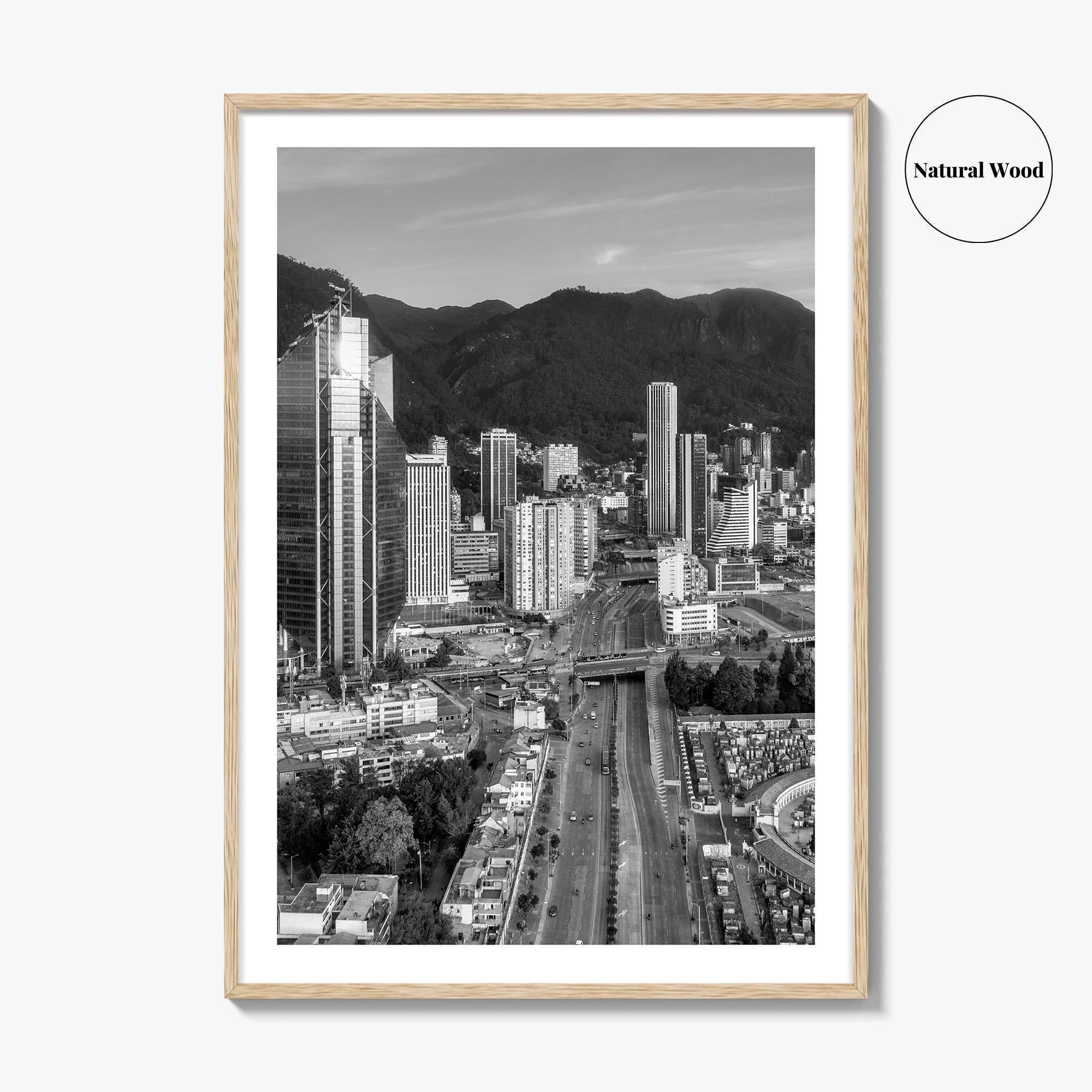 Bogota Skyline Black and White Fine Art Photo Print, Colombia Poster, International Center Downtown