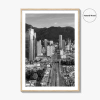 Bogota Skyline Black and White Fine Art Photo Print, Colombia Poster, International Center Downtown