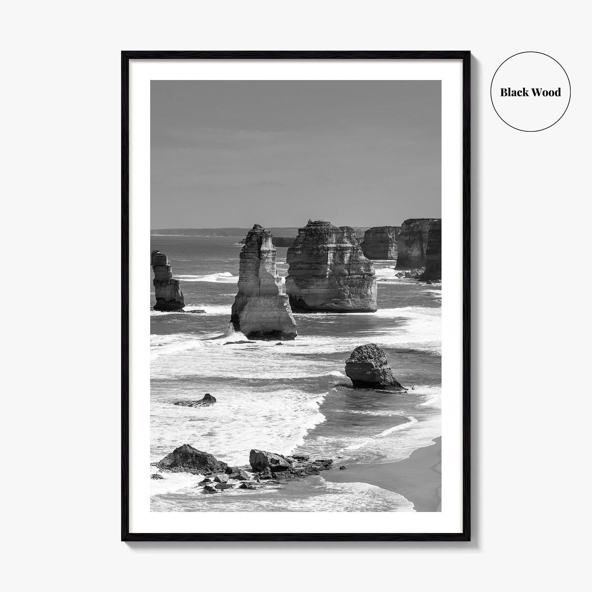 Twelve Apostles Black and White Fine Art Photo Print, Australia Poster