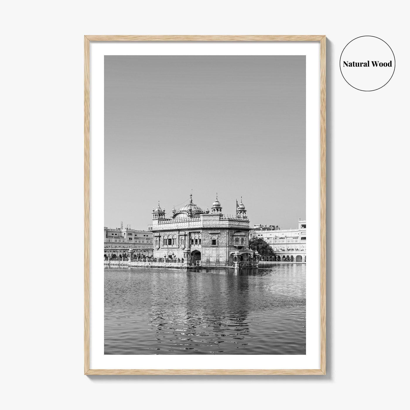 Golden Temple Amritsar Black and White Fine Art Photo Print, Harmandir Sahib India Poster