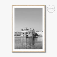 Golden Temple Amritsar Black and White Fine Art Photo Print, Harmandir Sahib India Poster