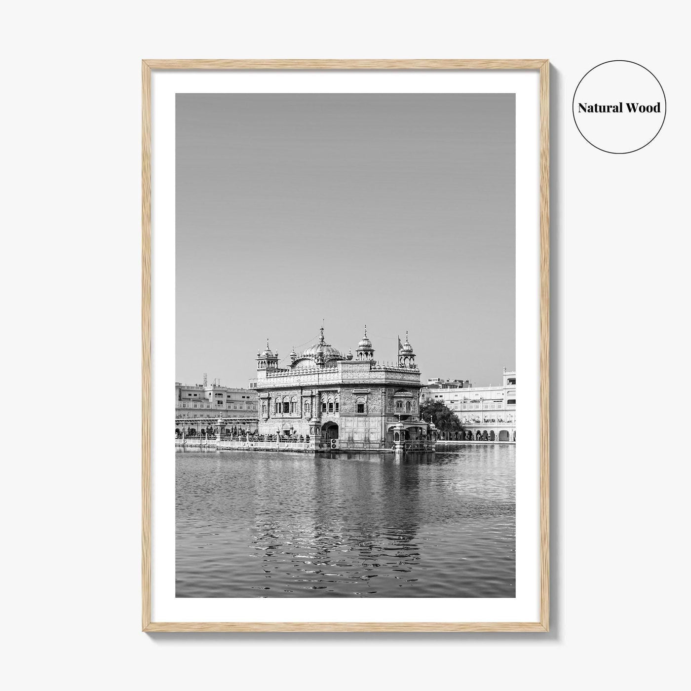 Golden Temple Amritsar Black and White Fine Art Photo Print, Harmandir Sahib India Poster