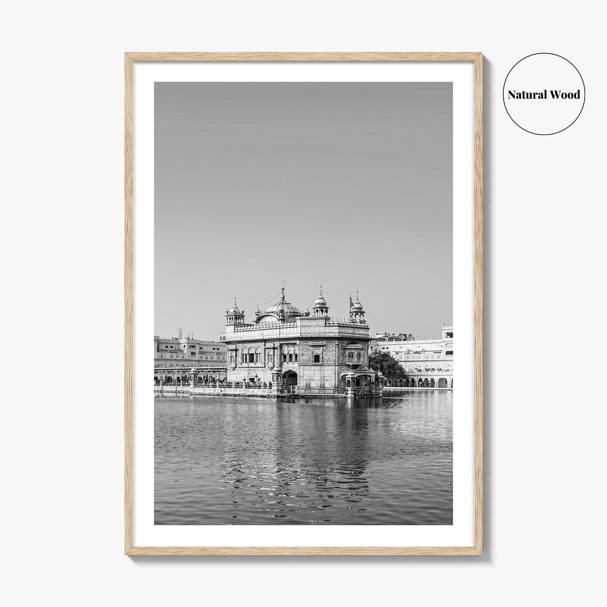 Golden Temple Amritsar Black and White Fine Art Photo Print, Harmandir Sahib India Poster