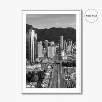 Bogota Skyline Black and White Fine Art Photo Print, Colombia Poster, International Center Downtown