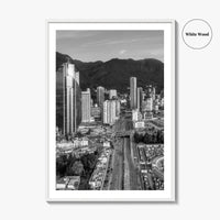 Bogota Skyline Black and White Fine Art Photo Print, Colombia Poster, International Center Downtown