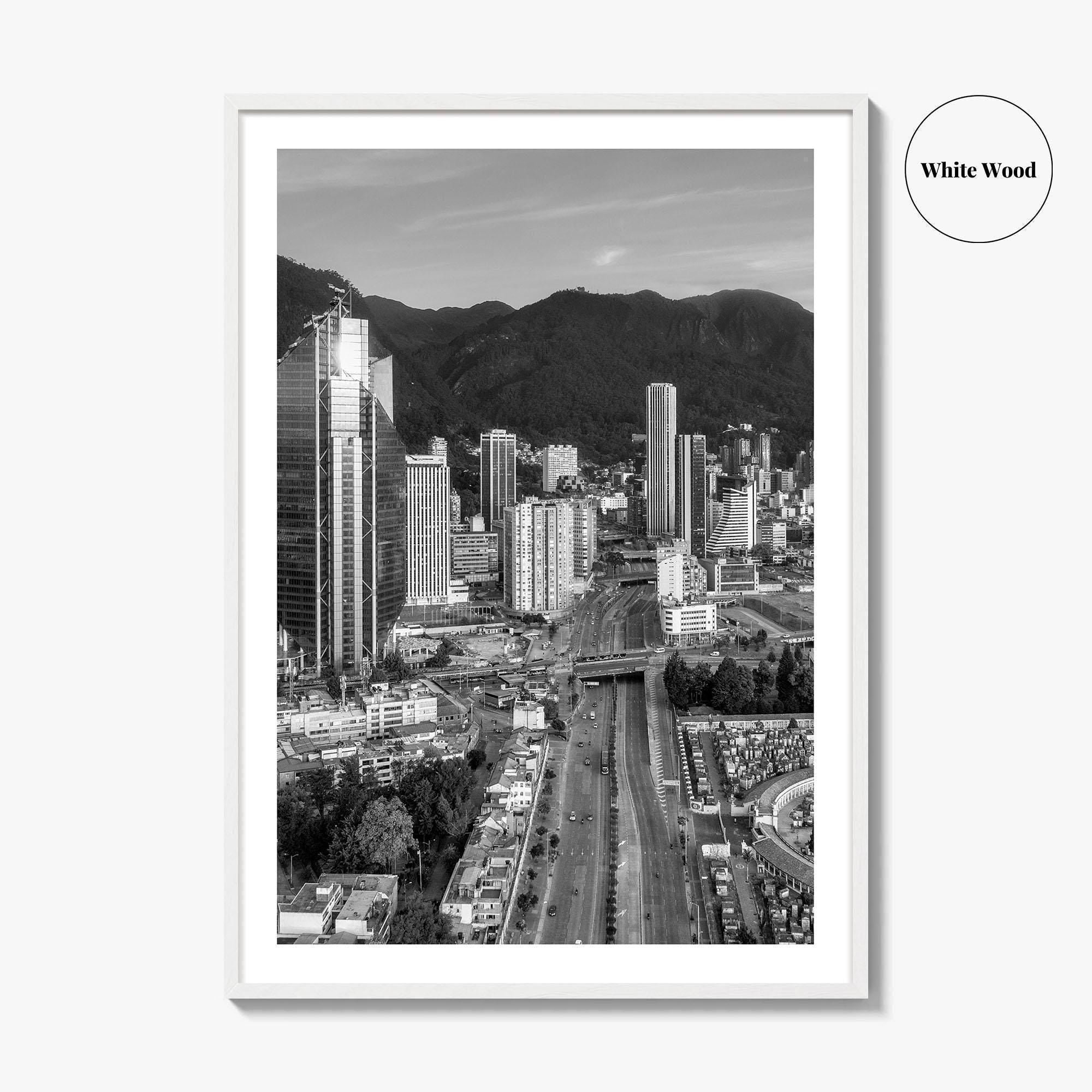 Bogota Skyline Black and White Fine Art Photo Print, Colombia Poster, International Center Downtown