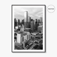 Dallas Skyline Black and White Fine Art Photo Print, Texas Poster, United States Poster