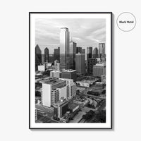 Dallas Skyline Black and White Fine Art Photo Print, Texas Poster, United States Poster