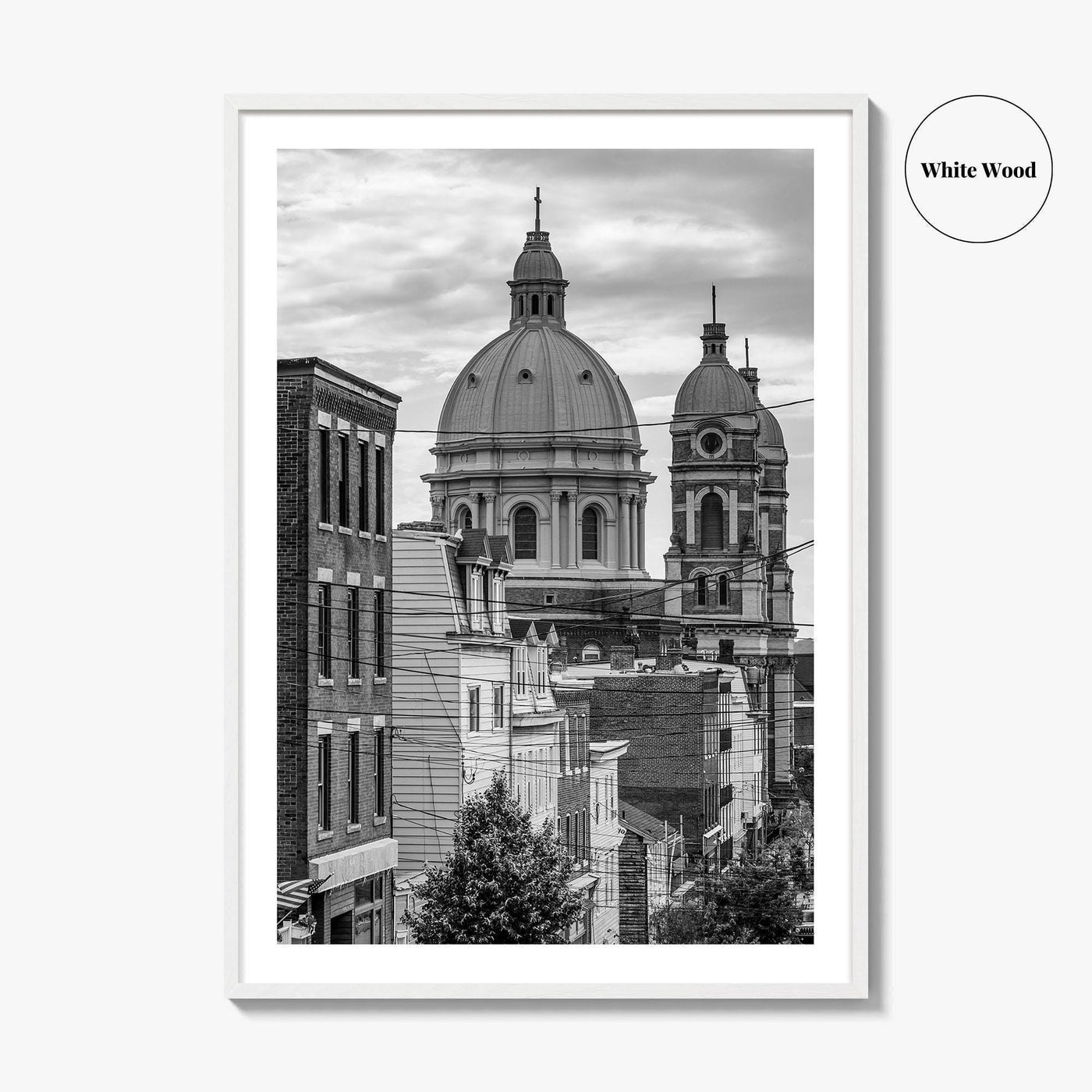 Pittsburgh Black and White Fine Art Photo Print, Polish Hill Church Poster