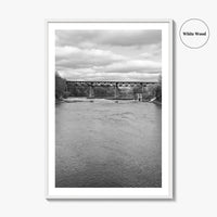 Paris Ontario Black and White Fine Art Photo Print, Grand River Bridge Canada Poster