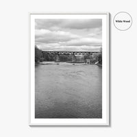 Paris Ontario Black and White Fine Art Photo Print, Grand River Bridge Canada Poster