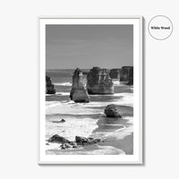 Twelve Apostles Black and White Fine Art Photo Print, Australia Poster