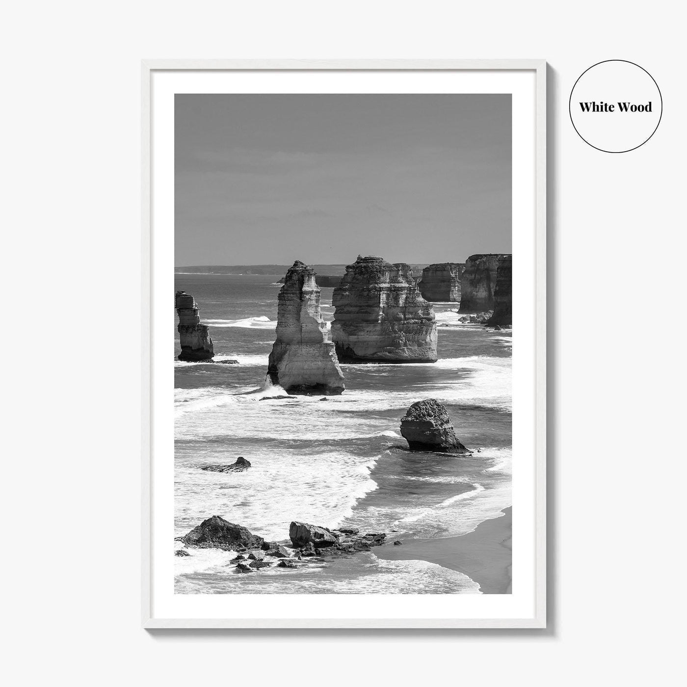 Twelve Apostles Black and White Fine Art Photo Print, Australia Poster