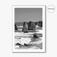 Twelve Apostles Black and White Fine Art Photo Print, Australia Poster