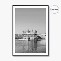 Golden Temple Amritsar Black and White Fine Art Photo Print, Harmandir Sahib India Poster