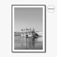 Golden Temple Amritsar Black and White Fine Art Photo Print, Harmandir Sahib India Poster