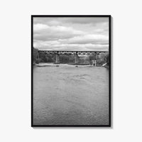 Paris Ontario Black and White Fine Art Photo Print, Grand River Bridge Canada Poster