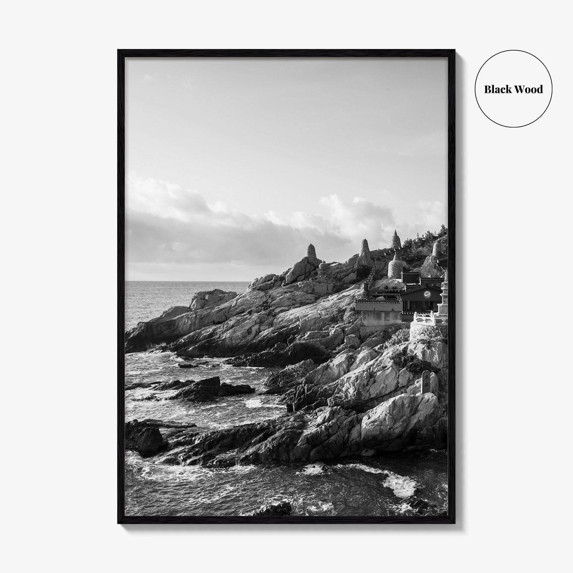 Haedong Yonggungsa Temple Black and White Fine Art Photo Print, Busan South Korea Poster