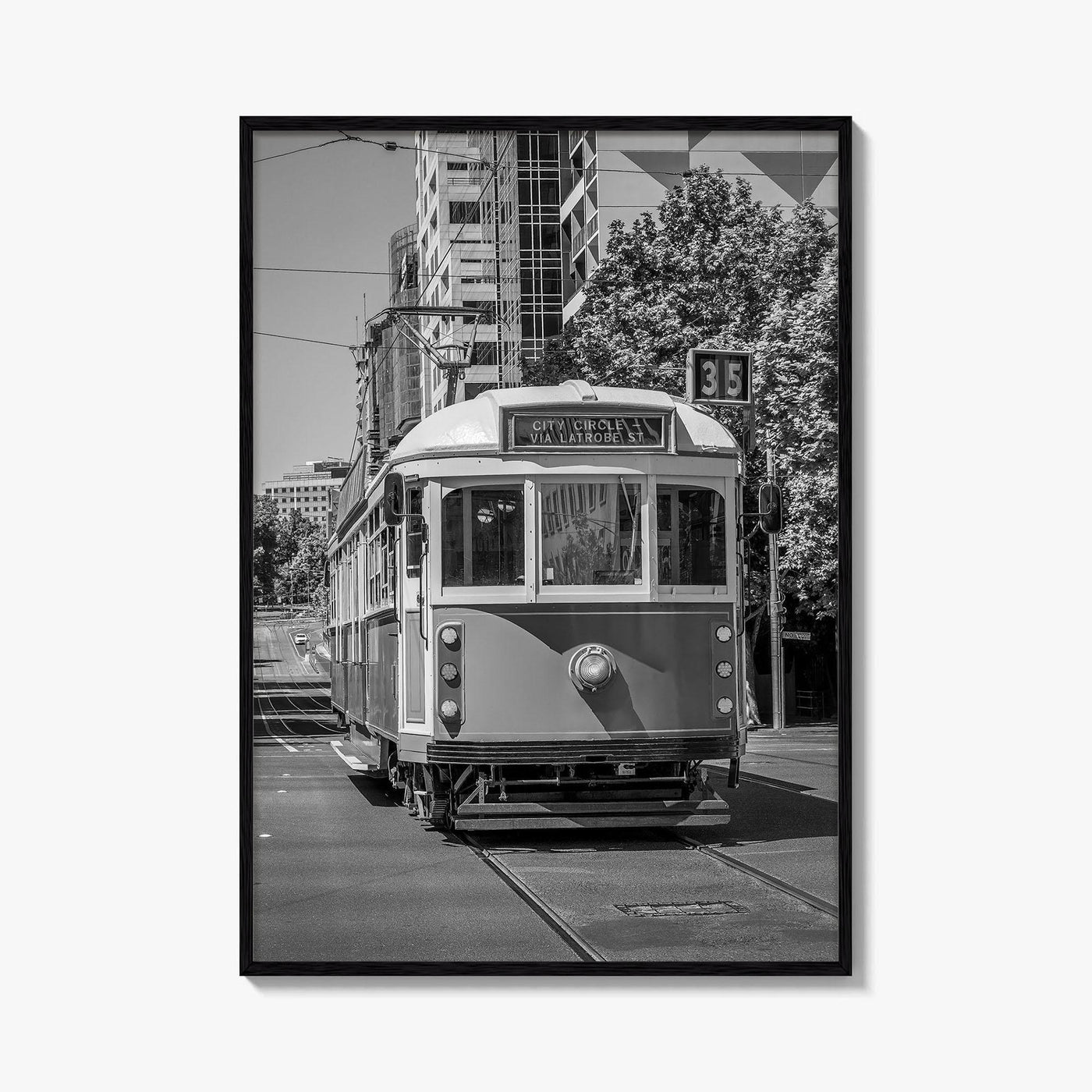 Melbourne Black and White Fine Art Photo Print, Victoria Australia, W Class Tram Poster