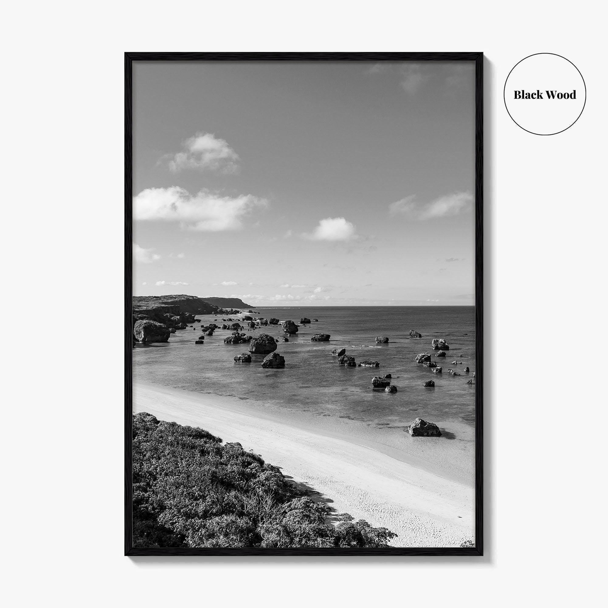Okinawa Black and White Fine Art Photo Print, Japan Seascape Poster, Ryukyu Islands, Asia
