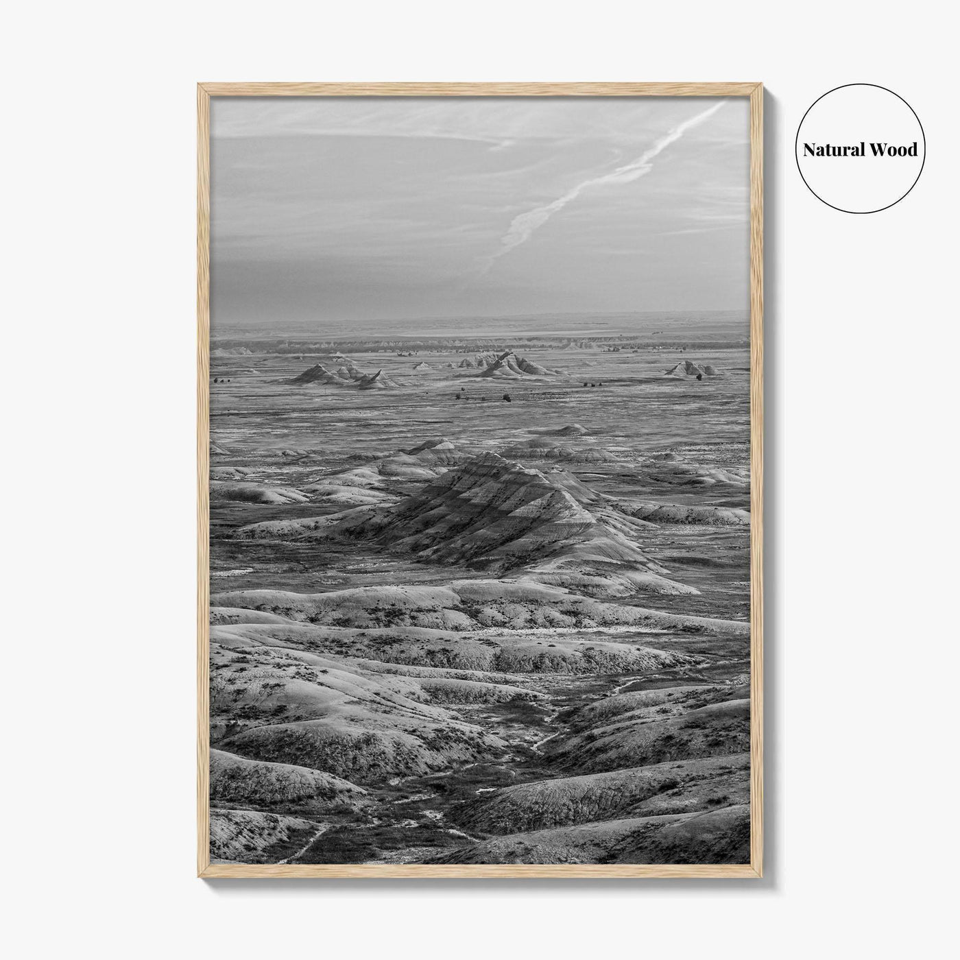Badlands National Park Black and White Fine Art Photo Print, South Dakota Panorama Poster