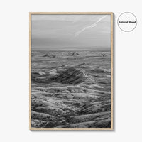 Badlands National Park Black and White Fine Art Photo Print, South Dakota Panorama Poster