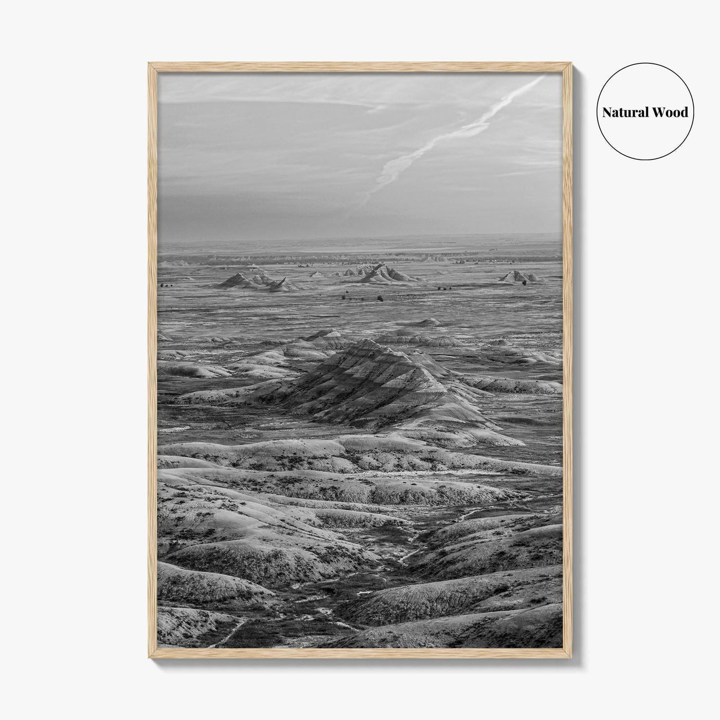 Badlands National Park Black and White Fine Art Photo Print, South Dakota Panorama Poster